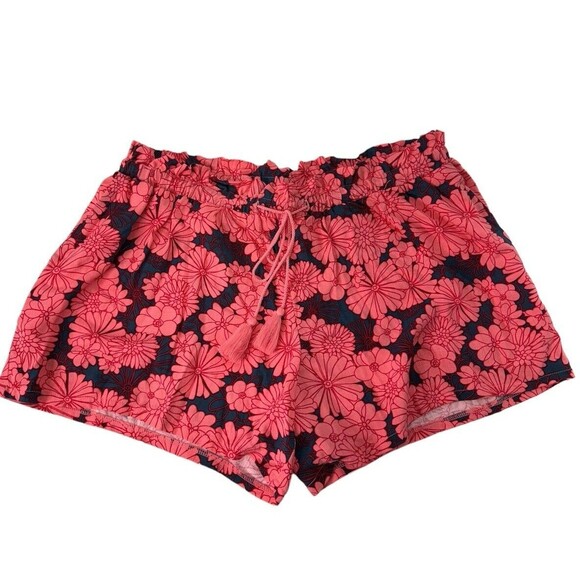 Ingrid + Isabel Women’s Sz S Orange Tropical Floral Maternity Shorts Pockets - Picture 1 of 13